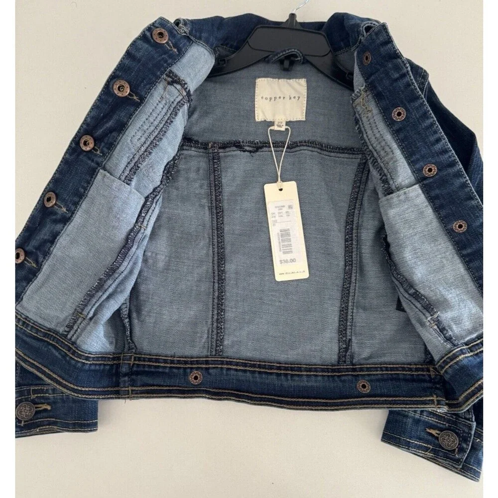 Copper Key Girls toddler Denim Jacket Size 2T Long Sleeve Pockets jean spring